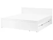 Bed with 2 Drawers SABRAN Pine Wood White 180 x 200 cm (EU Super King)_1061324