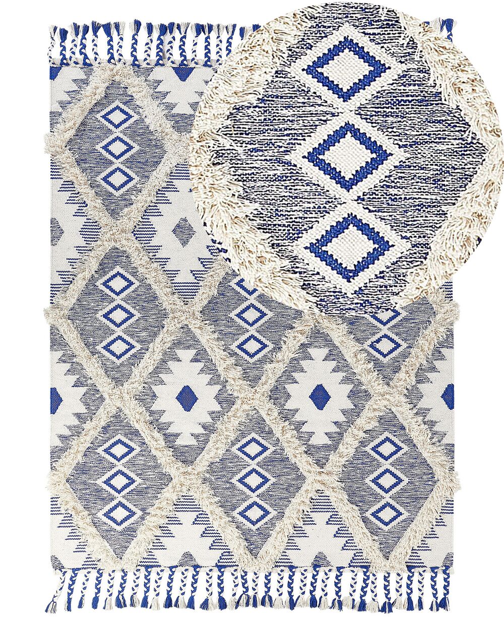 Rug MANAVGAT Light Beige 140 x 200 cm Cotton