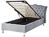 Ottoman Bed METZ Velvet Grey 90 x 200 cm (EU Single)