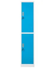 Armadietto a 2 livelli ATHLETE Metallo Bianco/Blu_1011714