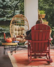 Sedia a dondolo da giardino ADIRONDACK Rosso_1179189