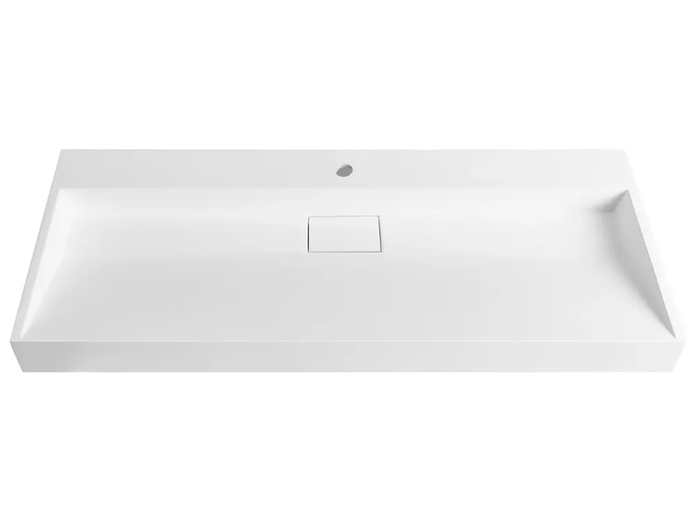 Lavabo sospeso QUENKO 120 x 46 cm Composito minerale Bianco_981257