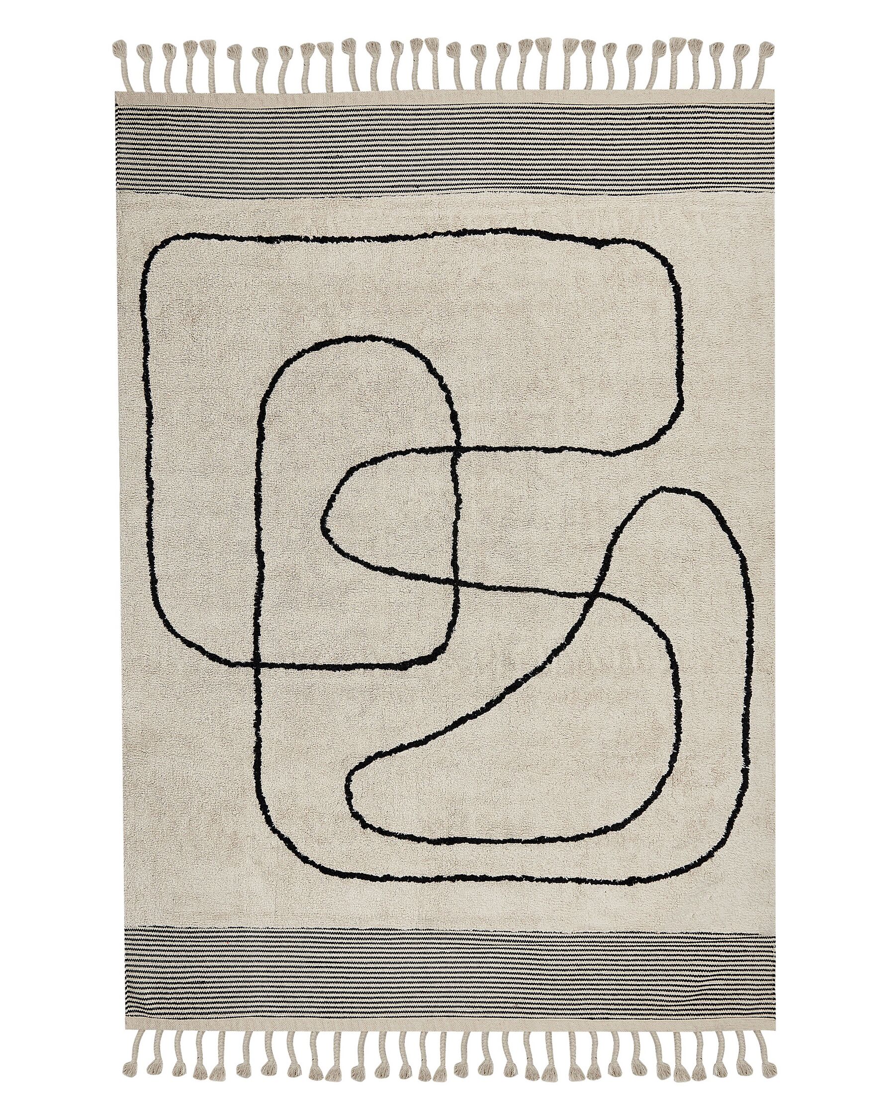 Bavlnený koberec 140 x 200 cm béžová/čierna DOKUZ_839977