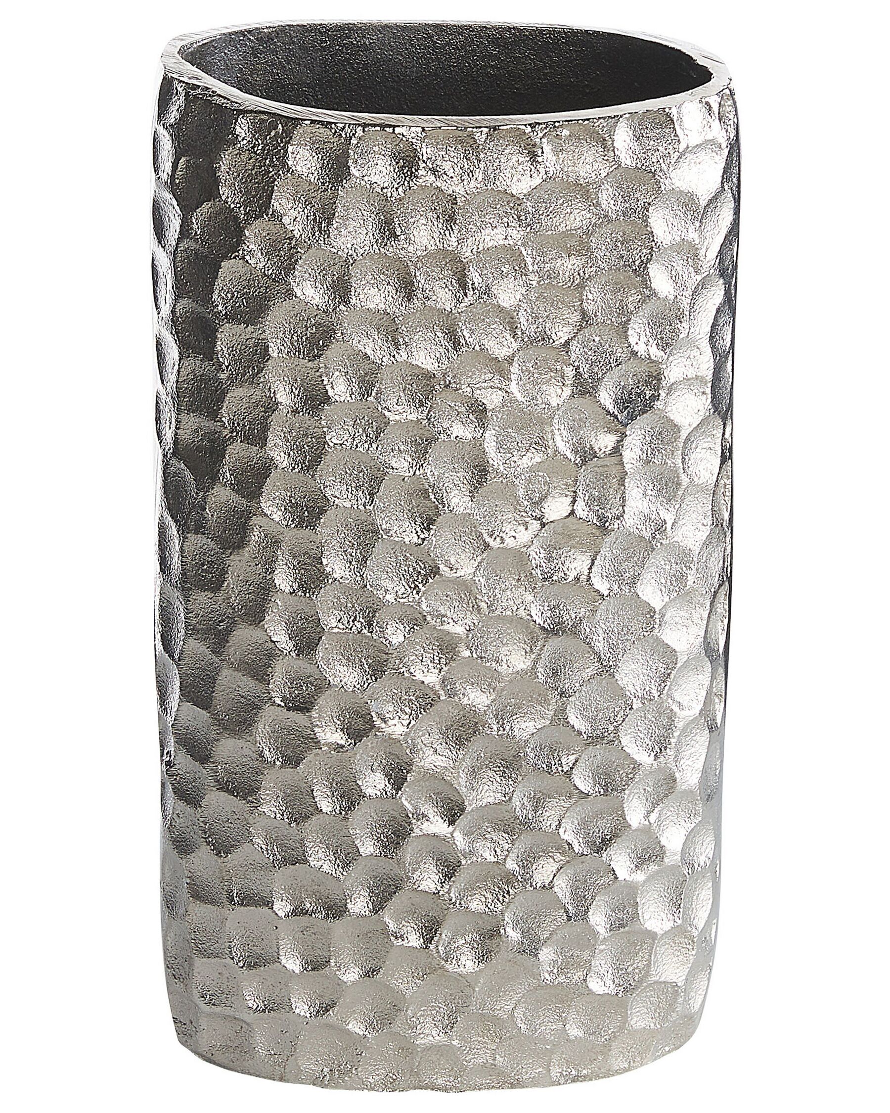 Vase à fleurs en métal 31 cm argenté PALMYRA_823165