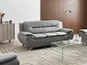 Sofa 3 Seater LEIRA Faux Leather Grey