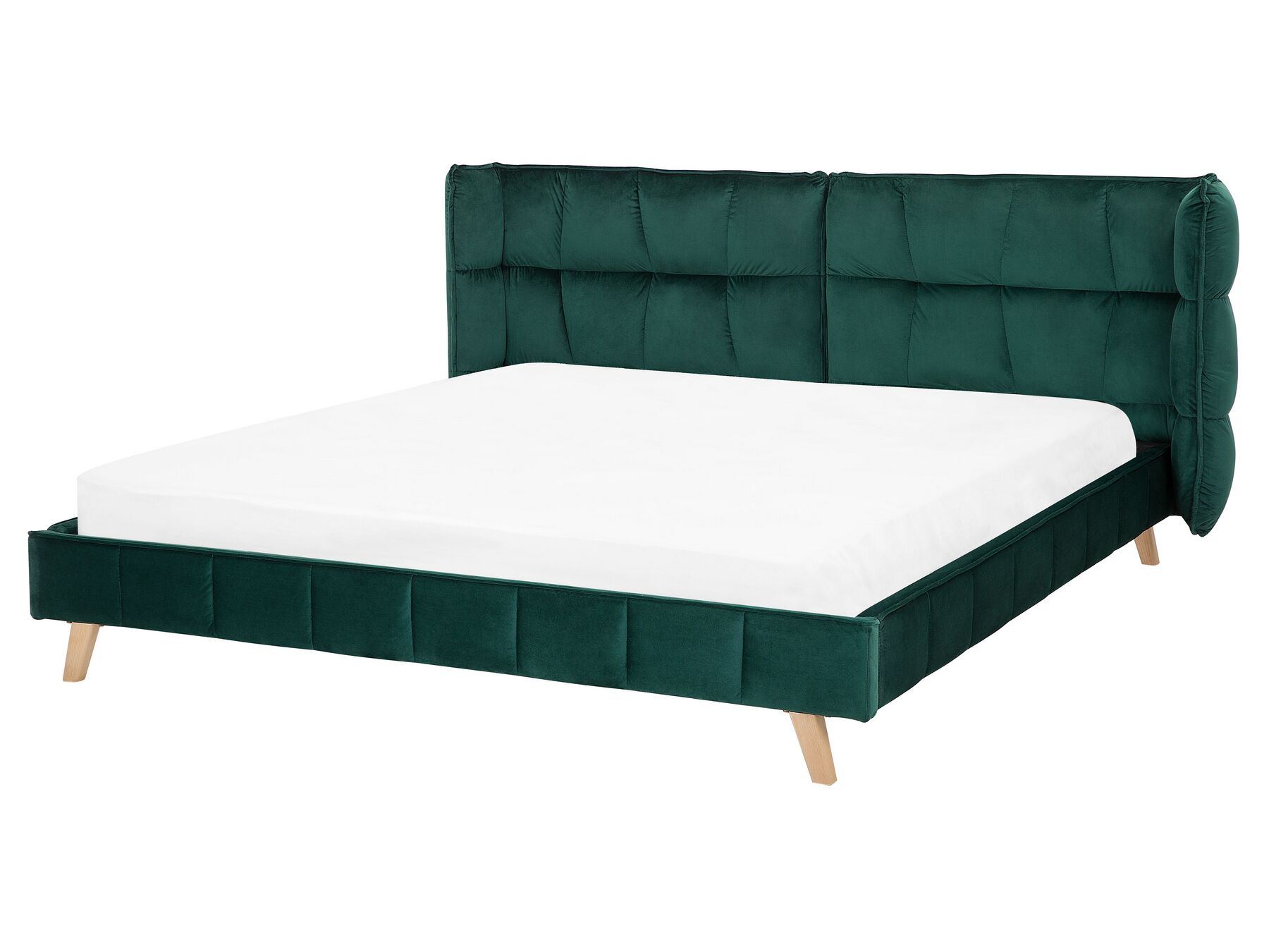 Tmavozelená zamatová posteľ 160 x 200 cm SENLIS_740851