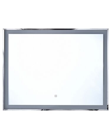 Specchio rettangolare da parete a LED 90 x 70 cm argento ARGENS