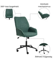 Irodai szék CASTILE Művászon Sötétzöld_1072530