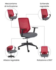 Sedia da ufficio VIRTUOSO Rosso_1073404