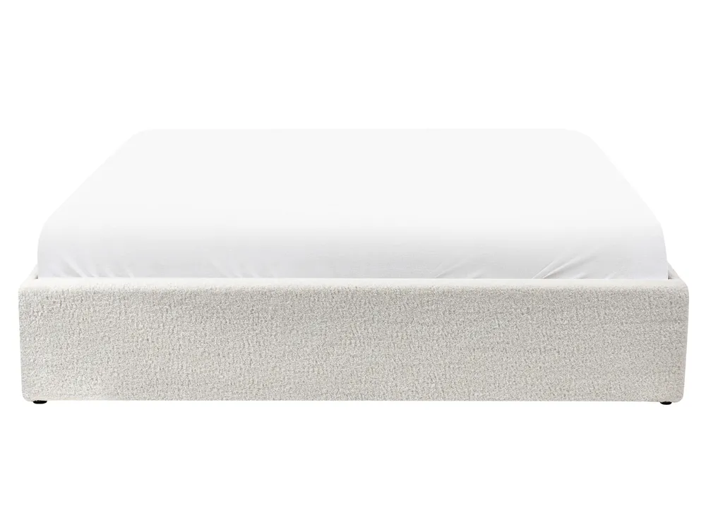 Ottoman Bed without Headboard DINAN Boucle Off-White 160 x 200 cm (EU King Size)_1028957