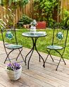 Lot de 2 chaises de jardin en métal noir COZZANA_919808
