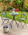 Set of 2 Metal Garden Folding Chairs Black COZZANA_919808