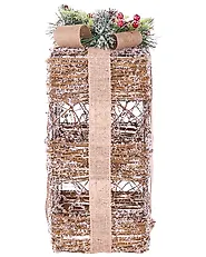 Conjunto de 3 decoraciones de Navidad LED NAKILLA 64/54/42 cm Regalos de Navidad Marrón_1179708