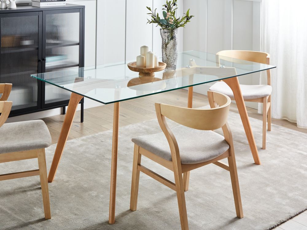 Tavolo da pranzo HUDSON Trasparente 160 cm 90 cm Vetro temperato