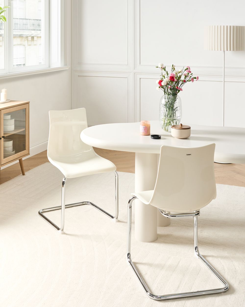 Set of 2 Dining Chairs MARSHALL Off-White