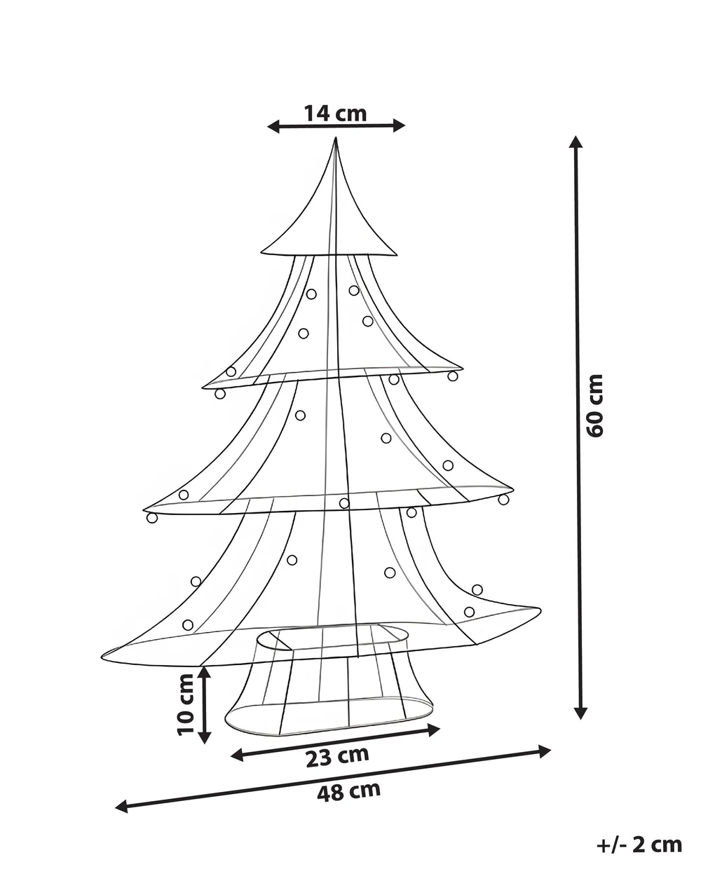 Dekoracja ogrodowa LED BLONDUOS 60 cm Choinka Srebrny_1015686
