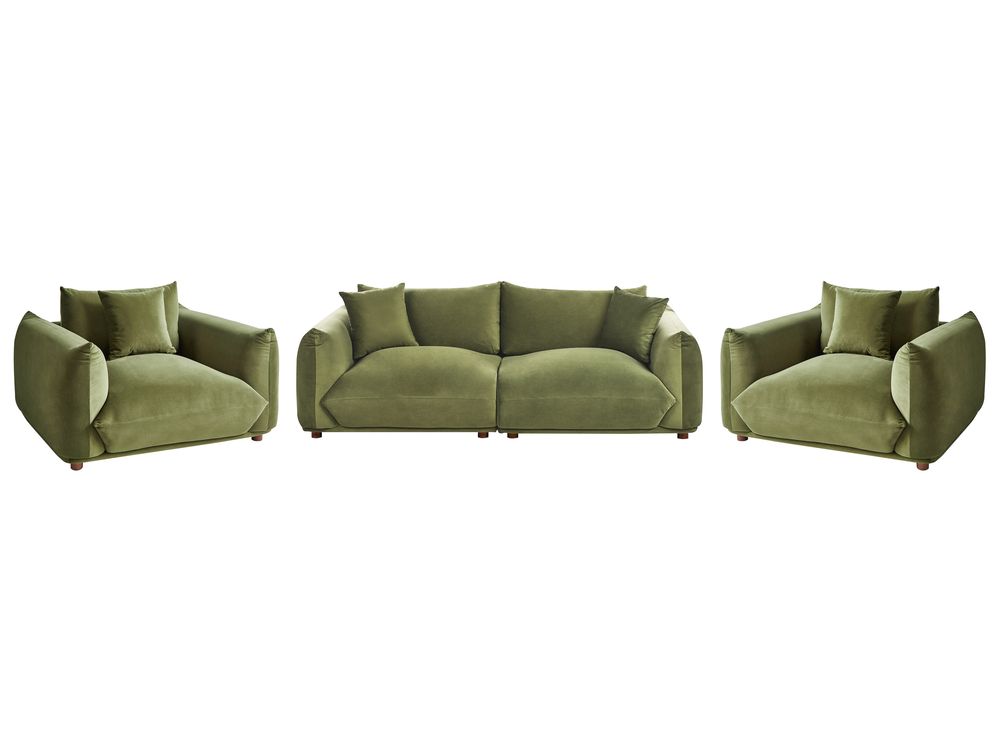 Set da salotto 5 posti LUVOS Velluto Verde