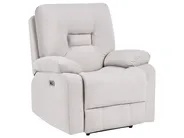 Electric Recliner Living Room Set 6 Seater BERGEN with USB Port Velvet Light Beige_1064830