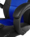 Silla de oficina reclinable de piel sintética negro/azul marino FIGHTER_677460