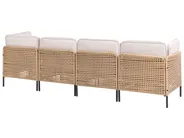 Garden Sofa with Table 4 Seater OMEGANA Modular PE Rattan Light Beige_1040501