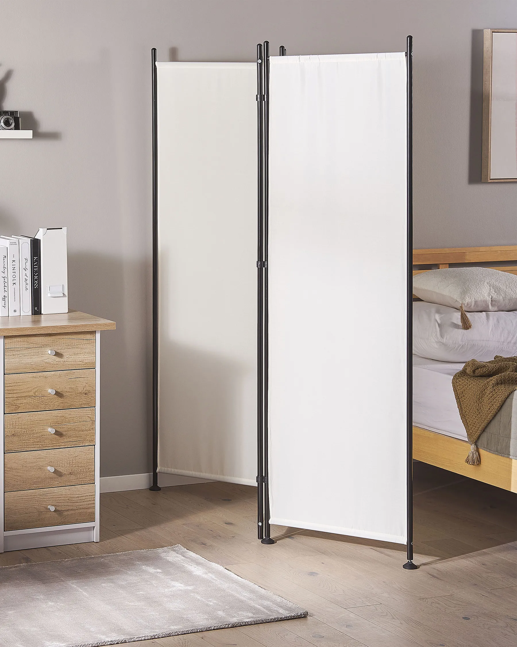 3 Panel Room Divider NARNI 160 cm 170 cm White_802695