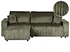 Corner Sofa Bed ABACKA with Storage Corduroy Green Right Hand