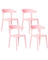Set of 4 Garden Chairs GUBBIO Pink