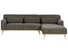 3-Sitzer Ecksofa Cord dunkelgrün linksseitig SIMOS_896929