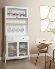 Glass Display Cabinet PARLIN 82 cm White_913669