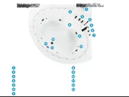 Hjørne-boblebad med LED PELICAN 206 x 165 cm Hvid_796438