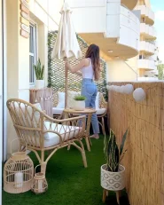 Garden Lounge Set with Table 4 Seater SIBARI Rattan Natural_1171972