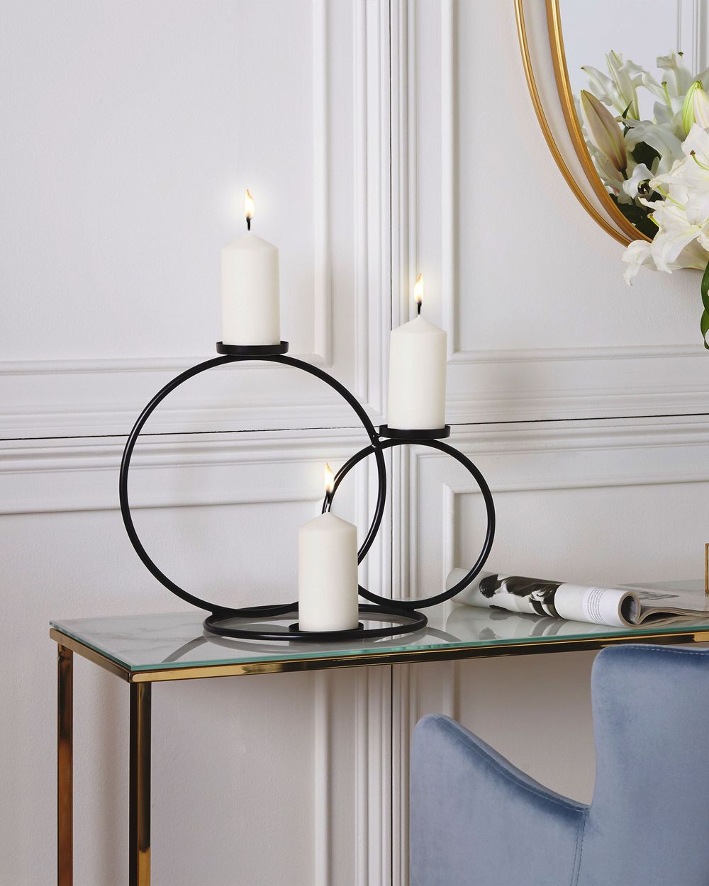 Candle Holder CAKUNG 33 cm Metal Black