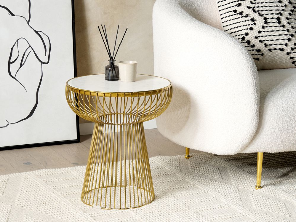 Mesa de apoio CHEYNES Mármore Dourado