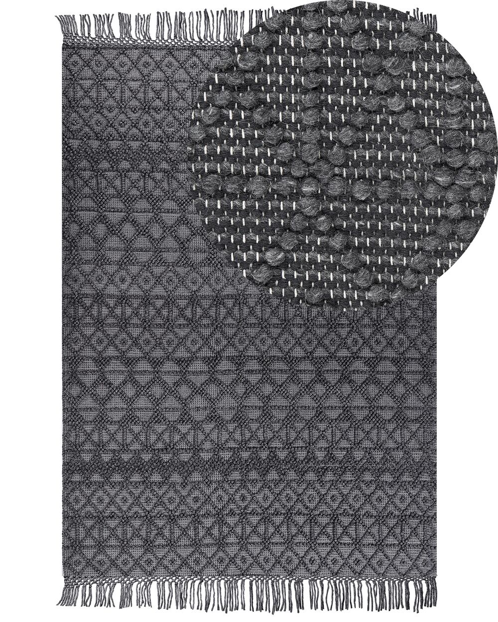 Teppich ALUCRA Schwarz 160 x 230 cm Wolle