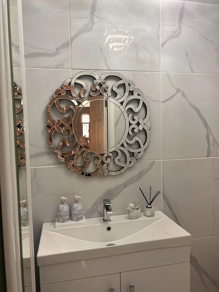 Specchio MORNAIX 70 cm 70 cm Argento_832718