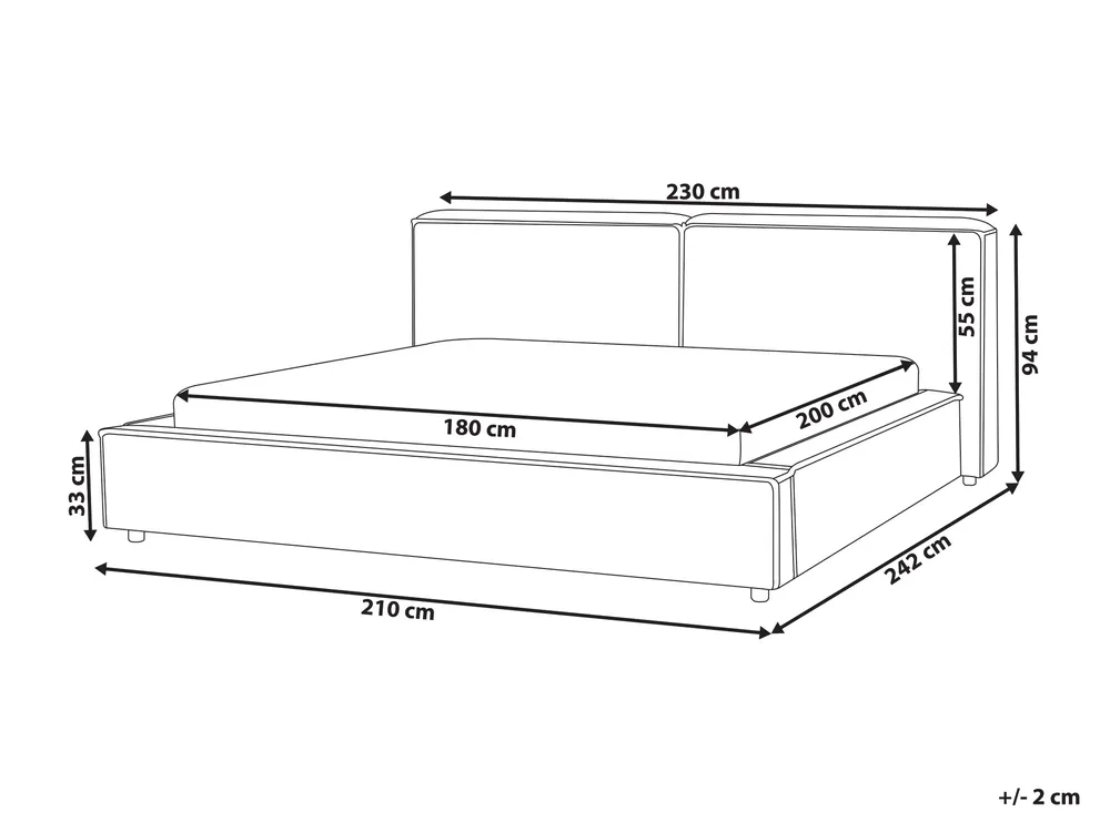 Bed Fabric LINARDS 180 x 200 cm (EU Super King) Grey_876166