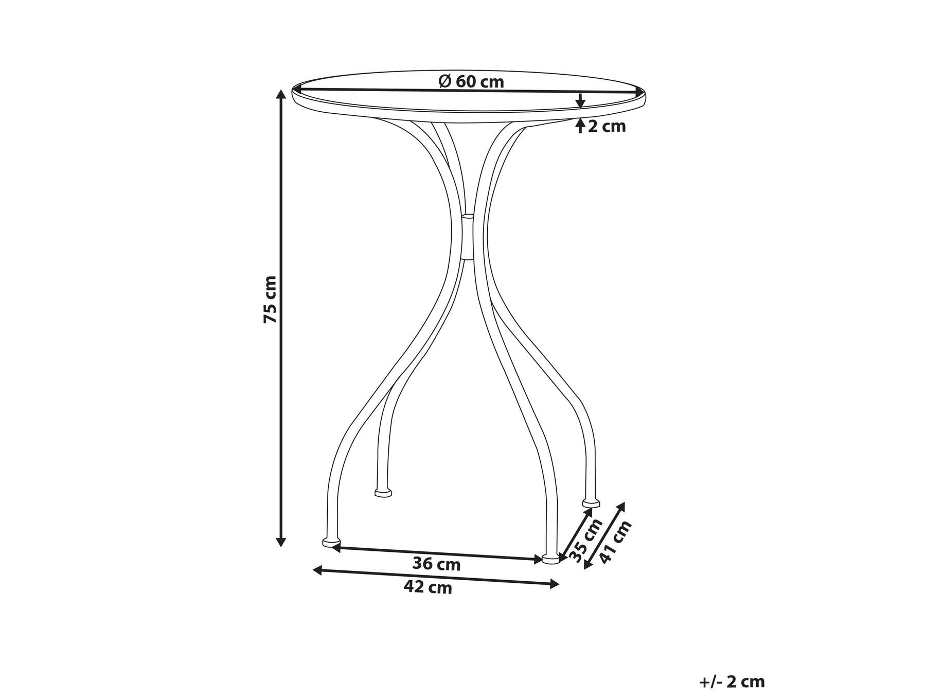 Bistro Table COZZANA 60 cm 60 cm Metal Black_919807