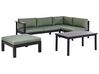 Loungegrupp 5-sits aluminium svart/grön MESSINA_929480