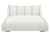 Kožená postel  LED 160 x 200 cm bílá NANTES_748544