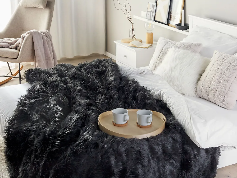 Couvre-lits DELICE 200 x 220 cm Noir_1178140