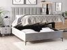 Letto matrimoniale con contenitore in velluto grigio 180 x 200 cm SEZANNE_799872