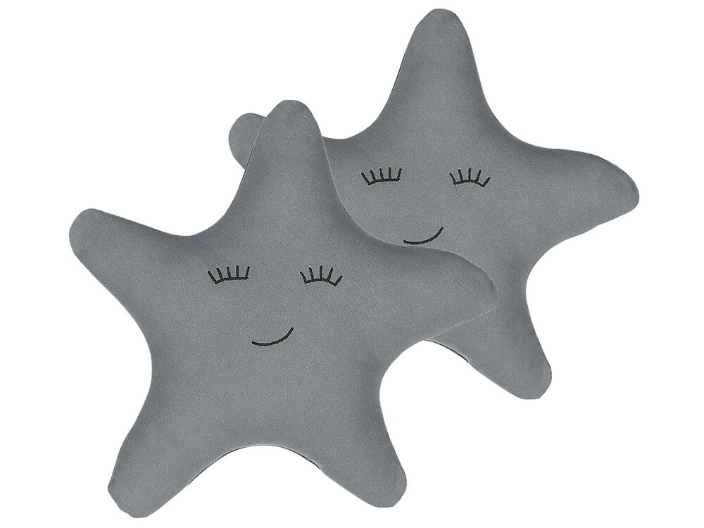 Set di 2 cuscini BHOPAL Cotone 40 x 40 cm Grigio Stella