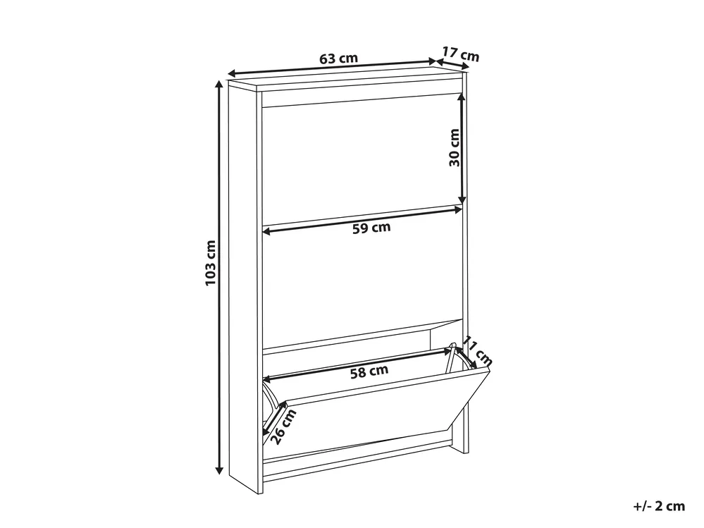 Shoe Storage Cabinet MIDFIELD Black - Main Image