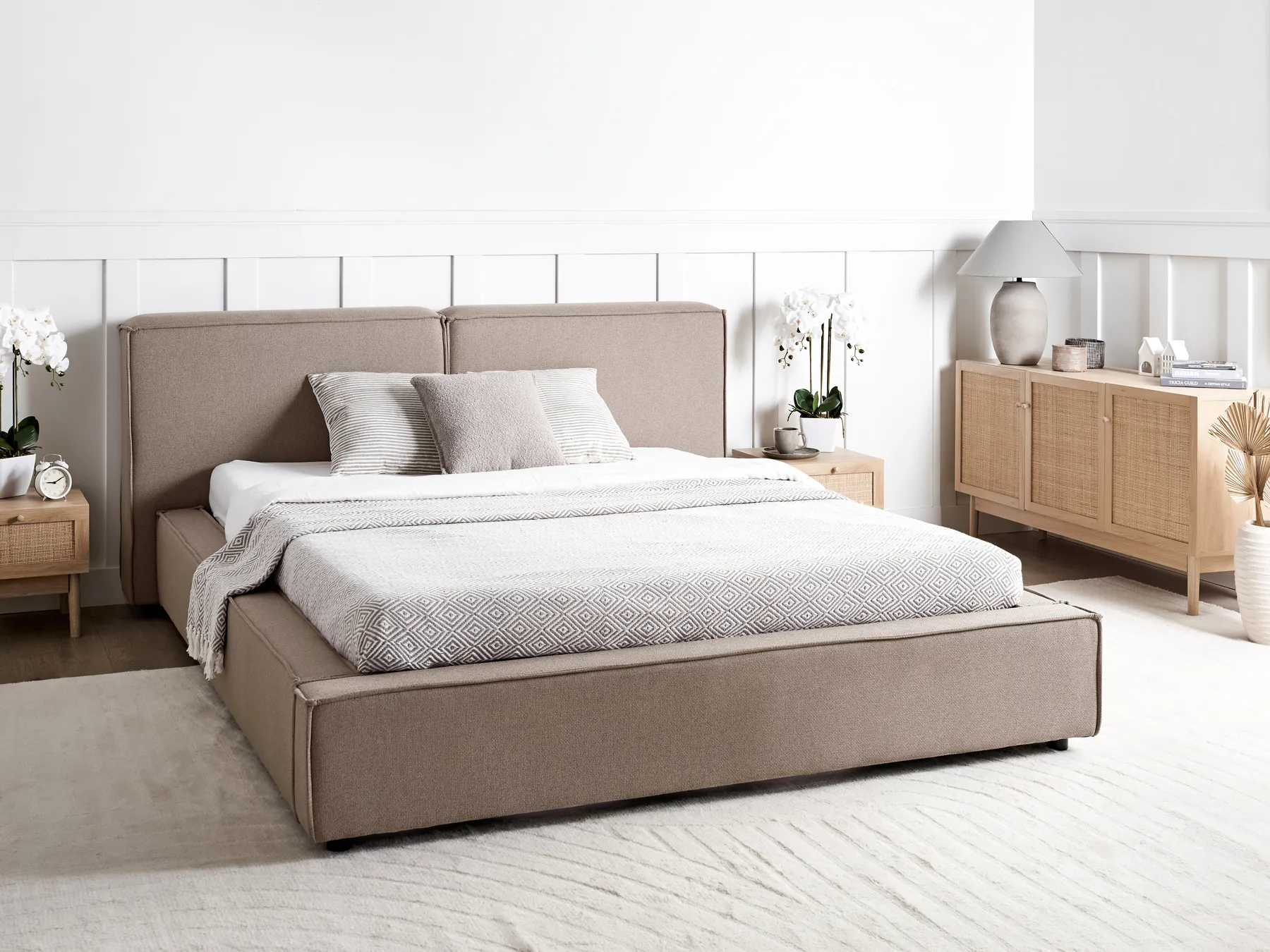Bed Fabric LINARDS 160 x 200 cm (EU King Size) Taupe_949200