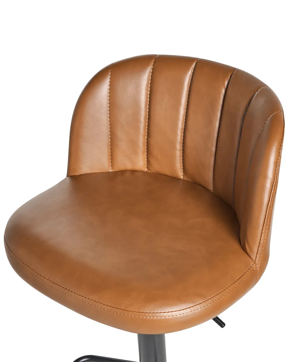 Set of 2 Bar Stools VLORE Swivel Faux Leather Brown_1011588