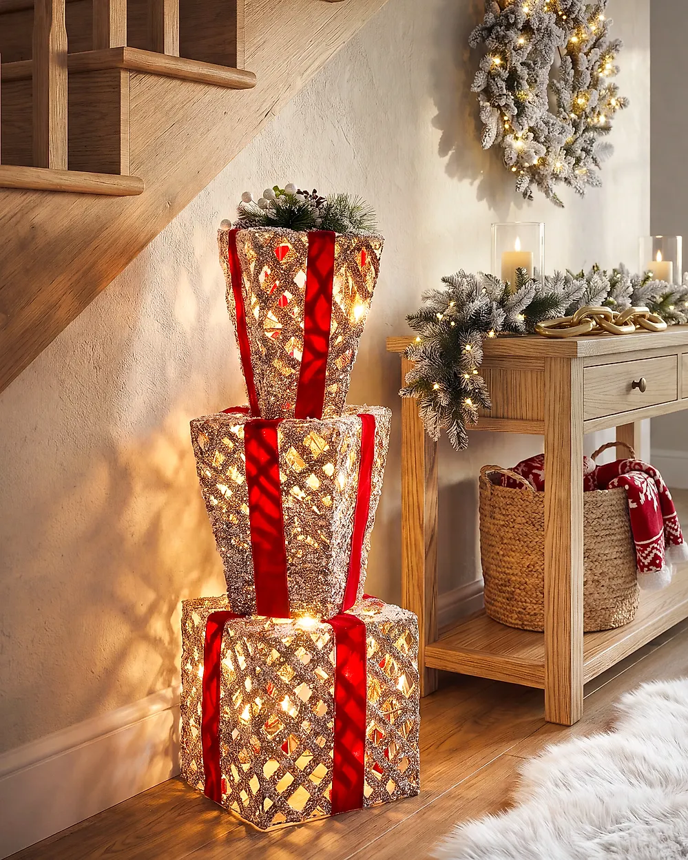 Dekoracja świąteczna LED HUMPPILA 87 cm Prezenty świąteczne Biały