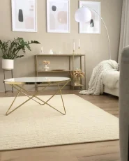 Couchtisch MERIDIAN Sicherheitsglas Marmor Optik / Gold_1172303