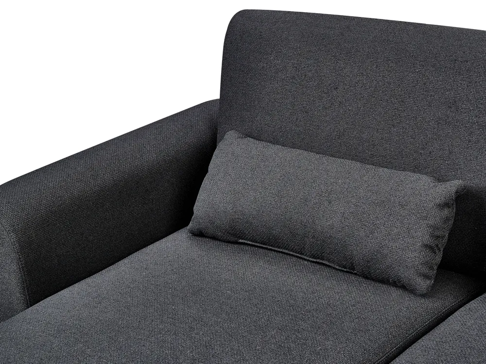 Corner Sofa Bed 3 Seater OLLSTA Fabric Black Right Hand_939309
