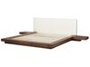 EU Super King Size Boucle Headboard Bed with LED Brown ZEN_931392