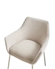 Set of 2 Dining Chairs BOWDON Chenille Light Beige_968415